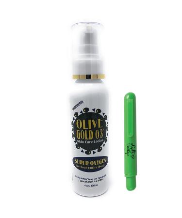 Gift Boutique Olive Gold O3 Skin Lotion | Ozonated Olive Oil | Super Oxygen Body Oils | Organic Ozonated Super Oxygen Oil | Moisturizer for Men and Women | Dry Skin Spray Moisturizer Lint Stick 4 Oz
