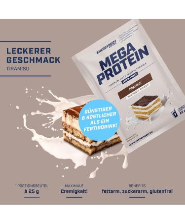 Energybody Mega Protein Powder Tiramisu - 25g Multi-Component Casein & Whey Protein Premium Protein Supplement for Optimal Muscle Growth - Buy Online on GoSupps.com