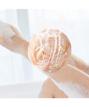 Shower Ball Sponge | Large Rose Bath Sponge | Portable Bath Balls with Lanyard Cute Bath Supplies for Bathroom Home Apartment Dormitory Pink - Buy Online on GoSupps.com