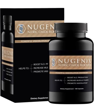 Nugenix Nitric Oxide Booster Supplement - L-Arginine, L-Citrulline, Beet Extract, Pine Bark Extract - Vasodilator - 100 Capsules