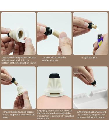 Moxibustion Box with 60 Moxa Sticks - White Moxibustion Tool for Acupuncture Therapy & Healing - Buy Online on GoSupps.com