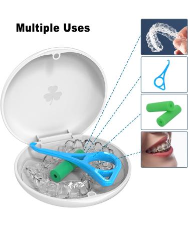 BVN 2-Pack Retainer & Denture Case - Slim Orthodontic Storage for Mouth Guards & Aligners - White - Buy Online on GoSupps.com