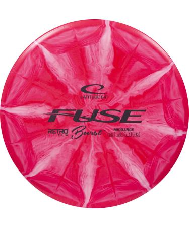 Latitude 64 Retro Burst Fuse Midrange Disc Golf Disc | Easy to Throw Frisbee Golf Midrange | Great for Beginners | 170g Plus | Stamp Color and Burst Pattern Will Vary Red