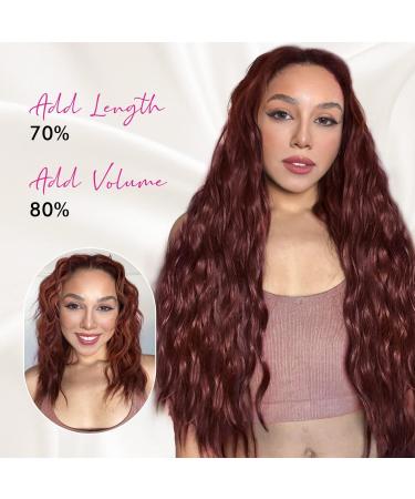 REECHO 5PCS Brown Clip in Hair Extensions 24 Thick Long Loose Waves - HE002 Invisible Lace Weft Natural Soft Hairpieces for Women - C Chocolate Brown - Buy Online on GoSupps.com