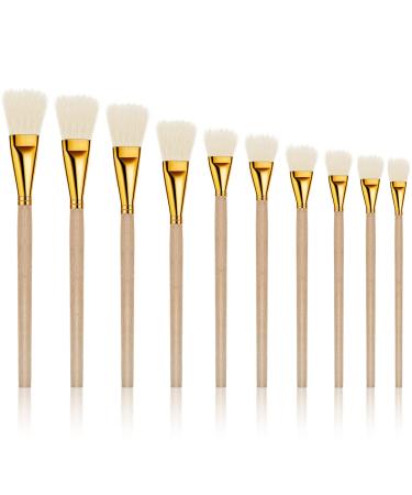 10 Pieces Gilding Brush Gold Leaf Paint Brush Goat Hair Duster Gold Paint Brush Sweep Mop 10 Types Metallic Foil Flakes Paint Brush for Gold Foil Gold Leaf Sheets Art Crafts Supplies