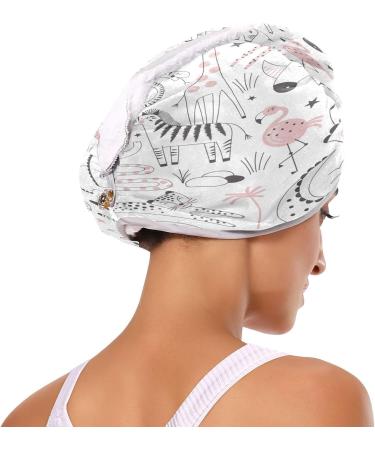 Safari Park Dry Hair Cap Set - Quick Drying 2-Piece Towel & Button Headband | Super Absorbent & Soft for Effortless Hair Care - Buy Online on GoSupps.com