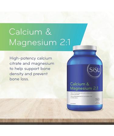 Sisu - Calcium & Magnesium 2:1 - High potency calcium citrate and magnesium to help support bone density and prevent bone loss - 180 Tablets - Buy Online on GoSupps.com