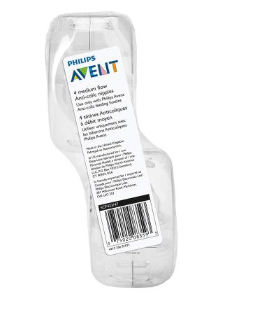 Philips Avent Anti-colic Baby Bottle Medium Flow Nipple 4pk - Flow 3 SCF423/47 - Buy Online on GoSupps.com