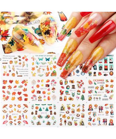 dijiusidy Nails Stickers Fashion Maple Leaf Pumpkin Decals Manicure Tools Sliders Decor Adhesive Fruit Elements Decorations 1212 A1201 A1201 1212 - Buy Online on GoSupps.com