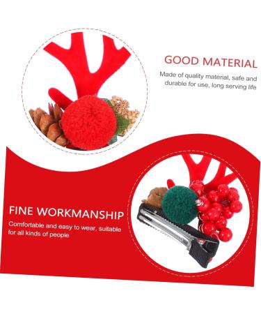 Beavorty Christmas Antlers Hairpins 2 Pairs Christmas hair clips hair accessories hair accessories for girls hair clips cartoon hair accessories Antler Hairpin - Buy Online on GoSupps.com