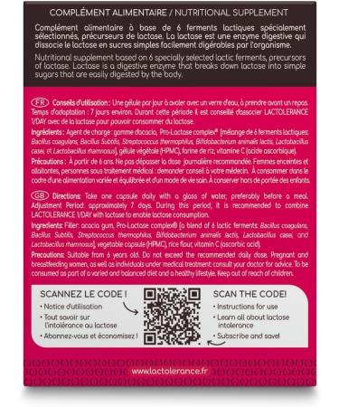  Lactol rance LACTOLERANCE 1/DAY | Lactase Precursor | 24-Hour Protection | 1 Capsule/Day | Lactic Acid Bacteria | Improves Lactose Digestion | All Levels of Intolerance (12 boxes (12 months)) - Buy Online on GoSupps.com