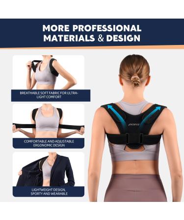 Posture Corrector for Men & Women | Adjustable Upper Back Brace | Soft Fabric | Pain Relief & Comfort | Invisible Under Clothes - Buy Online on GoSupps.com