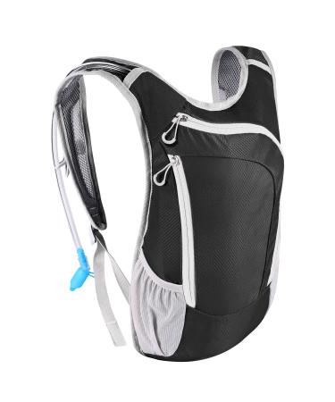 Hydration Pack Hydration Backpack with 2L Hydration Bladder Lightweight Insulation Water Pack for Running Hiking Riding Camping Cycling Climbing Fits Men & Women Black