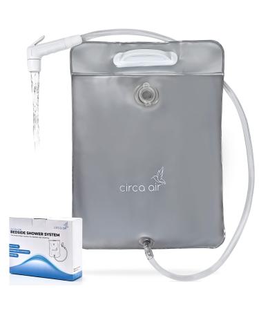 CIRCA AIR Bedside Shower Water Bag (Silver) - 2.5 GL Portable Water Shower Bag For Hair Washing In Bed. Use with Inflatable Hair Washing Basin, Inflatable Shampoo Basin, Inflatable Bathtub For Elderly