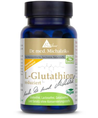 Biotikon GSH-L-Glutathione - Pure unoxidized glutathione - Dr. med. Michalzik - 60 capsules - 300 mg of reduced pure glutathione - no additives - by BIOTIKON