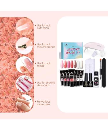 Layhou Gel Extension Nail Kit Polygel Nail Kit Nail Strengthen Gel UV/LED Nail Lamp Nail Dryer Base Coat Top Coat with Nail Brush Nail File Nail Clip Manicure Tools #1 - Buy Online on GoSupps.com