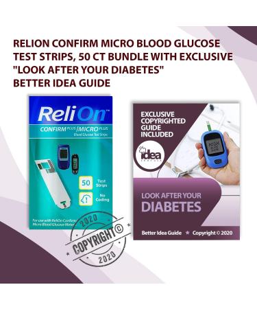 ReliOn Confirm Micro Blood Glucose Test Strips 50 Ct Bundle + Exclusive Diabetes Care Guide - 1 Pack (50 Count) - Buy Online on GoSupps.com