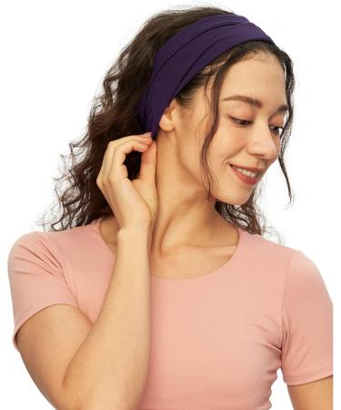 Buy Lulucheri Women's Hair Band - Elastic Headband for Sports Yoga & Gym - Aubergine Violet - Stylish & Comfortable - Buy Online on GoSupps.com