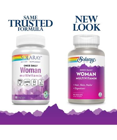 Solaray Once Daily Women's Multivitamin 90 VegCaps - Peak Health & Vitality - Buy Online on GoSupps.com