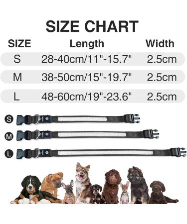 Masbrill Luminous Dog Collar - Waterproof LED Adjustable Light-Up Band for Small Medium & Large Dogs (28-40cm) - 3 Light Modes - Black - Buy Online on GoSupps.com