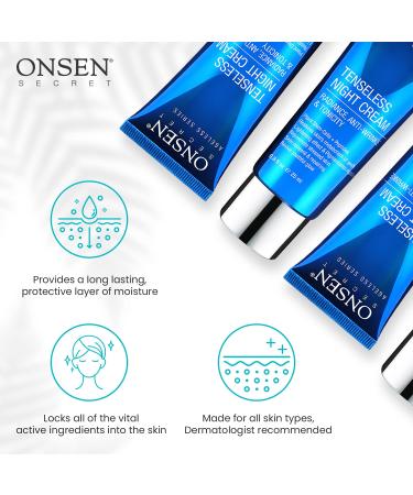 Onsen Secret Wrinkle Repair Tenseless Night Face Cream - Dermatologist Recommended Anti-Wrinkle, Radiance and Tonicity Cream - Anti Aging Ultra Boost Facial Creme for Dry Skin & Age Spots (0.8 Fl Oz) 0.8 Fl Oz (Pack of 1) - Buy Online on GoSupps.com