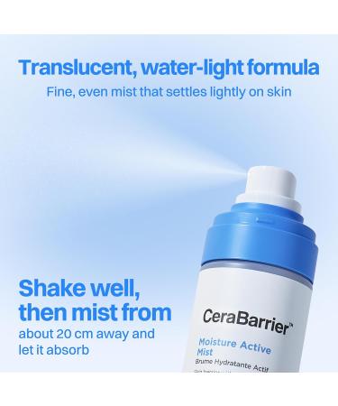 HOLIKA HOLIKA Cerabarrier Moisture Active Mist - Face Hydrating Spray Barrier Repair - 5 Ceramide Complex Phytosterols Meadowfoam Oil - Hypoallergenic Korean Skincare for Dry Sensitive Skin 4.05oz - Buy Online on GoSupps.com