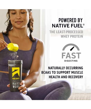 Ascent 100% Whey Protein Powder - Vanilla Bean, 4 lb - Gluten Free, Zero Artificial Flavors & Sweeteners - 5.7g BCAA, 2.7g Leucine - Essential Amino Acids - Post Workout Whey Protein Isolate - 58 Servings - Buy Online on GoSupps.com