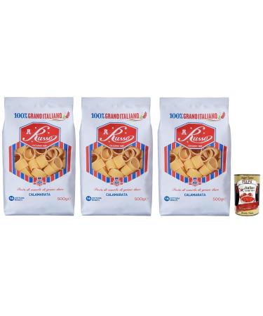 Italian Gourmet E.R. Russo Calamarata No. 27 Durum Wheat Pasta 100% Italian Wheat 500g + 400g Box of 3