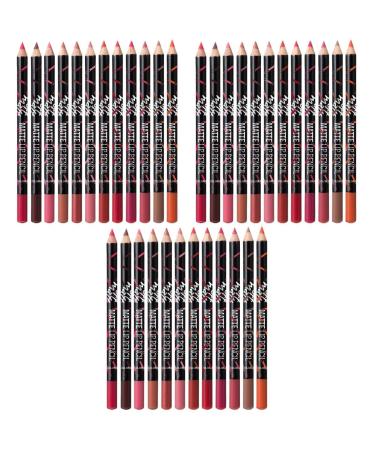 LALAFINA 36 Pcs Matte Lip Liner Pencil Lip Liner Set Smooth Makeup Lip Liner Pencil Long Lasting Matte Lip Liner Pencil Matte Lipstick Pen Black Lip Liner for Women 1 count (Pack of 1) As Shownx3pcs