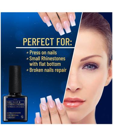 Valitic Nail Glue & Strengthener for Acrylic/Press On Nails - Quick Dry Brush On Gel, Long Lasting & Adhesive Bond for False Nails - Nail Strengthener for Tips - 0.33oz, 1 Pack - Buy Online on GoSupps.com