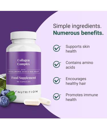 Hey Nutrition Collagen Complex with Hyaluronic Acid, Sea Kelp, Vitamin E & Biotin - 60 Capsules - Buy Online on GoSupps.com