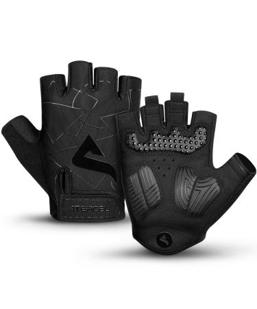 Atercel bicycle gloves half -finger for men women - cycling gloves MTB gloves with SBR padding for cycling MTB fitness XL black