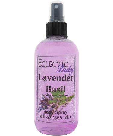Lavender Basil Body Spray (Double Strength) 8 ounces Body Mist for Women with Clean Light & Gentle Fragrance Long Lasting Perfume with Comforting Scent for Men & Women Cologne with Soft Subtle 8 Fluid Ounces (Double Strength)