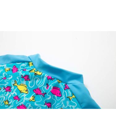Bonverano Baby Boys Long-Sleeve Swimsuit UPF 50+ Sun Protection - Lake Blue 6-9 Months - Buy Online on GoSupps.com