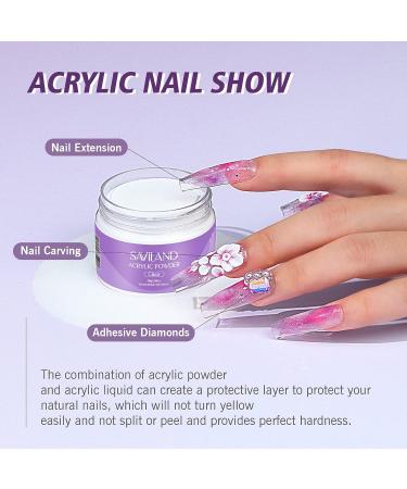 SAVILAND Acrylic Nail Kit - 30g Clear Acrylic Powder & 60ml Liquid Set | Complete Home DIY Salon Tools for Beginners - Perfect Nail Extension Kit - Buy Online on GoSupps.com