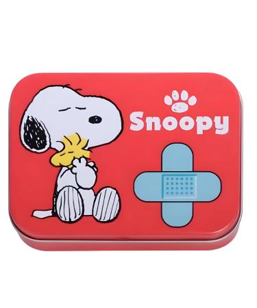 Snoopy children's plaster licensed product - 5 pieces - metal box - 24 plaster - beautiful design plaster storage box for children - Suitable for backpack - handbag snoopy 5 pieces