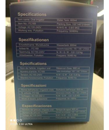 Apiker Water Flosser with 8 Tips, 10 Pressure Settings and 600ml Tank - Family Dental Oral Irrigator for Teeth Braces (White) - Buy Online on GoSupps.com