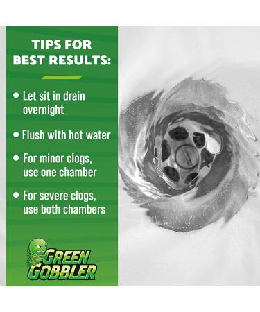 Green Gobbler Liquid Hair Drain Clog Remover for Toilets, Sinks, Tubs - Septic Safe (2 Pack) with 5 Hair Snake Tools - Buy Online on GoSupps.com