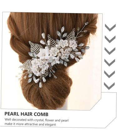 Angoily 1pc Bridal Headwear Chinese Decor Wedding Hair Clip Silver Rhinestones Bridal Hair Clip Tiara Flower Hair Comb Headdress Bride Hair Accessories Crystal Pearl Flowers - Buy Online on GoSupps.com
