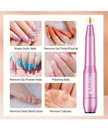 Asalle USB Nail Drill Machine for Acrylic Gel Nails - Professional Electric Efile Kit for Manicure Pedicure - Pink - Buy Online on GoSupps.com