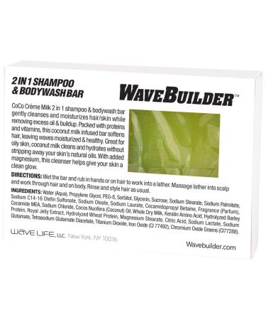 Wavebuilder Coco Creme Milk Bar: Coconut Milk + Magnesium 2-in-1 Shampoo & Bodywash Bar - Buy Online on GoSupps.com