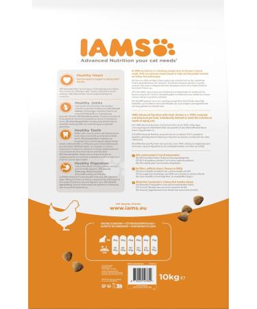 IAMS Senior Dry Cat Food with Chicken - 10 kg | Premium Nutrition for Cats 7+ Years - Buy Online on GoSupps.com