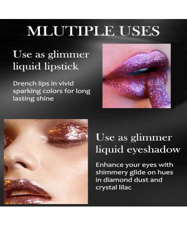 Diamond Glitter Lipstick - Sparkling Metallic Shine - Nude Pink & Light Purple - Bold Glow Lip Gloss - Buy Online on GoSupps.com