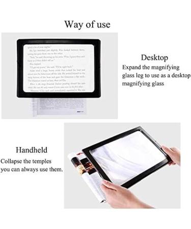Rectangular Extra Large LED Handheld Magnifying Glass with Light-3X Lens Lightweight Illuminated Reading Magnifier for Kid Seniors Macular Degeneration Jewellery Antique Gift Friendly32 - Buy Online on GoSupps.com