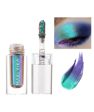 Chameleon Liquid Eyeshadow, Duochrome Liquid Eyeshadow, Shimmer Glitter Multichrome Eye Shadow Long-Lasting With No Creasing Quick-Drying Makeup (#6 Aurora)