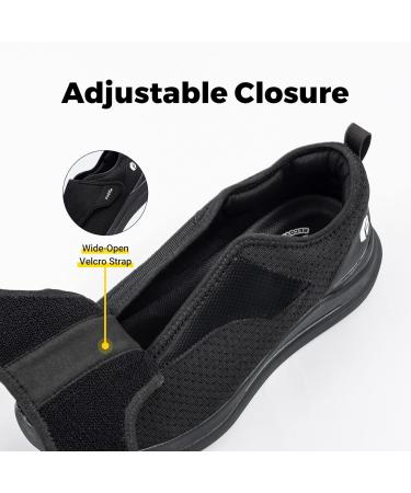 FitVille Diabetic Shoes for Men - Extra Wide Slip-on Walking Shoes for Swollen Feet - Foot Pain Relief Neuropathy - Easy Top Wings V2 - Size 10.5 X-Wide Black - Buy Online on GoSupps.com