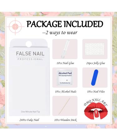 Coffin False Nails Long 24Pcs White Aurora French Fake Nails Ballerina Press on Nails Glitter French Nail Tips with Nail Glue Full Cover Stick on Nails for Women Girls Nails Art Aurora French Long - Buy Online on GoSupps.com