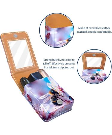 Travel Lipstick Organizer Case - Portable Makeup Bag with Mirror | Bee Flower T080s8nsya - Shop Internationally - Buy Online on GoSupps.com