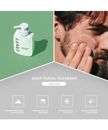 CRVFT Men's Facial Care Kit | Aloe Vera Face Wash, Hyaluronic Moisturizer, Charcoal Exfoliating Scrub | Complete Daily Skin Care System for Men | Scented 3 Piece Kit - Buy Online on GoSupps.com