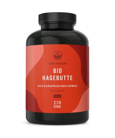 Organic rose hip capsules high -dose - EU cultivation - 270 capsules (650mg of rosehip powder) - pure rosehip - fiber -rich - organic rosehip capsules vegan laboratory testing high -dose - True Nature  - Buy Online on GoSupps.com